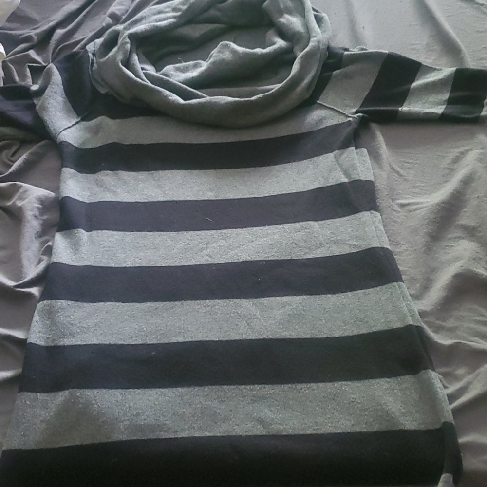 Black and gray striped top